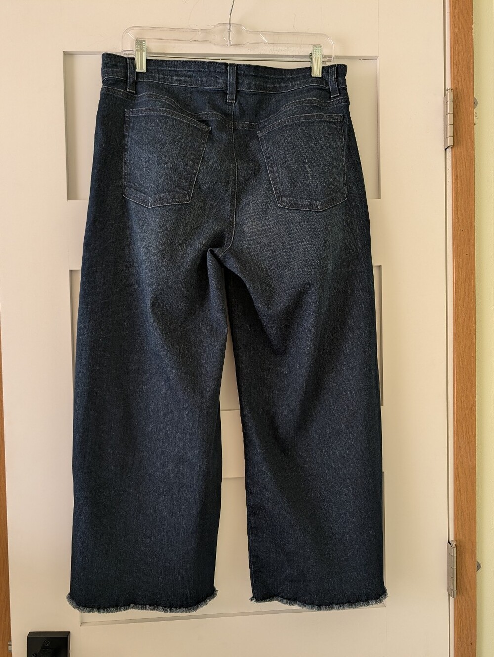 Eileen Fisher Organic Cotton Stretch Wide Leg Cropped Jeans Size 10